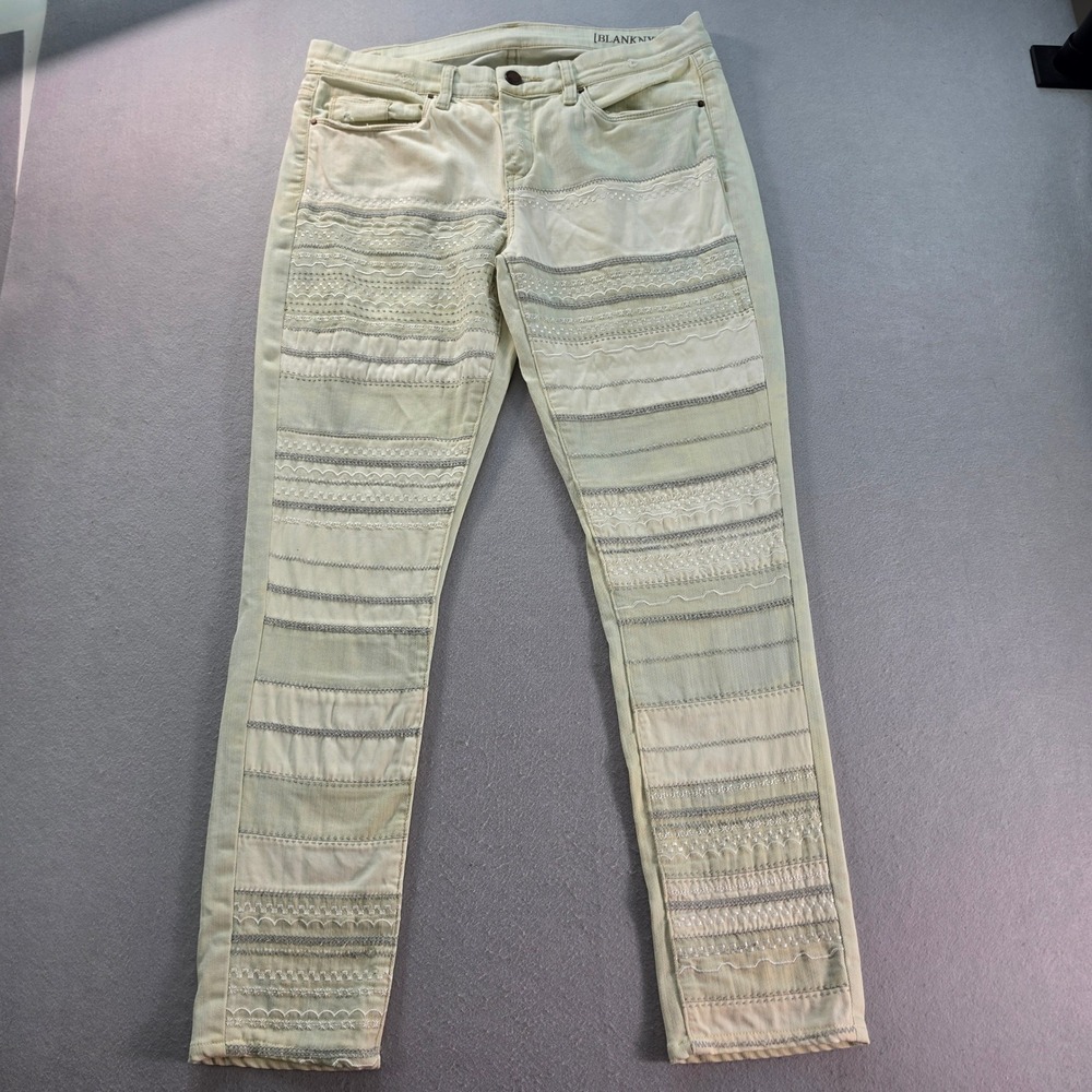 BLANKNYC Embroidered Panel Skinny Jeans Light Wash Boho Western Y2K Sz 30